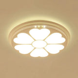 Modern Acrylic Led Flushmount Flower Ceiling Light For Dining Room And Bedroom White / 15’ F