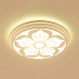 Modern Acrylic Led Flushmount Flower Ceiling Light For Dining Room And Bedroom White / 19.5’ E
