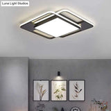 Modern Acrylic Led Flushmount Lighting - Rhombus/Rectangular Shape 16’/19.5’/35.5’ Width