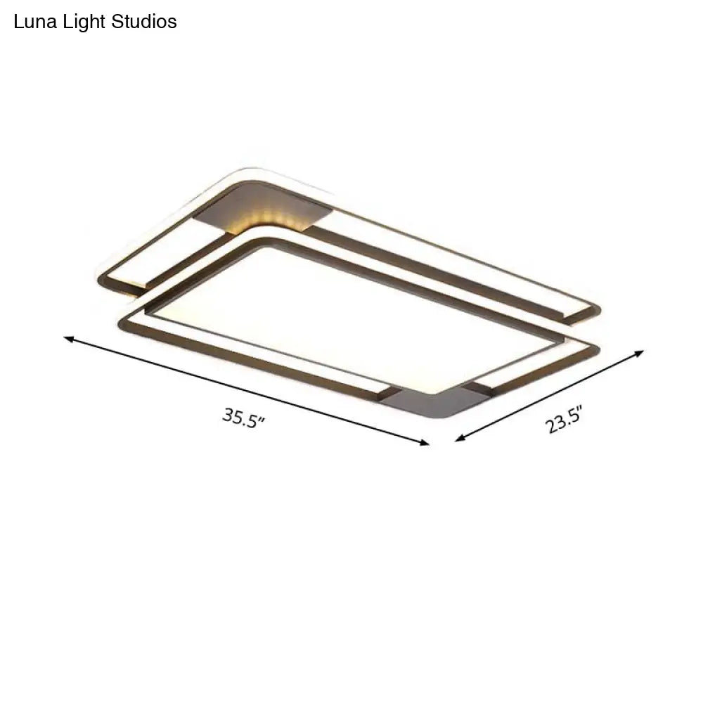 Modern Acrylic Led Flushmount Lighting - Rhombus/Rectangular Shape 16’/19.5’/35.5’ Width