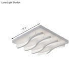 Modern Acrylic Led Flushmount Lighting - Wavy Design 21.5’/26’ Wide Ceiling Flush Light For