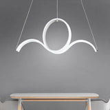 Modern Acrylic Led Pendant Chandelier For Dining Room – Twisting Design In Warm/White Light White