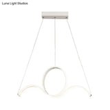 Modern Acrylic Led Pendant Chandelier For Dining Room – Twisting Design In Warm/White Light