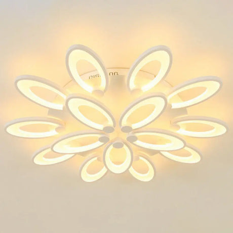 Modern Acrylic Led Semi Flush Mount Ceiling Light - Ideal For Living Room 15 / White Warm