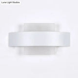 Modern Acrylic Led Wall Sconce With Metal Backplate In Black/White Finish And White/Warm Lighting
