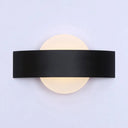 Modern Acrylic Led Wall Sconce With Metal Backplate In Black/White Finish And White/Warm Lighting