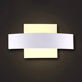 Modern Acrylic Led Wall Sconce With Metal Backplate In Black/White Finish And White/Warm Lighting
