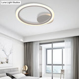 Modern Acrylic Light Ring Fixture For Bedroom Ceiling – Unique White Lighting (1/2/3 Lights