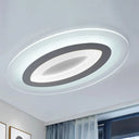 Modern Acrylic Oval Led Ceiling Light Fixture - Warm/White Multiple Sizes White / 23’
