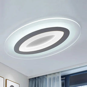 Modern Acrylic Oval Led Ceiling Light Fixture - Warm/White Multiple Sizes White / 23’