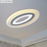 Modern Acrylic Oval Led Ceiling Light Fixture - Warm/White Multiple Sizes