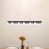 Modern Acrylic Piano Key Chandelier Lamp Fixture Kids Led Ceiling Light - White/Black White/Warm