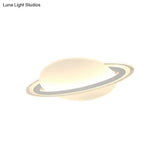 Modern Acrylic Planet Led Flush Light Fixture - 12’/18’ Long Warm/White Lighting For Living Room