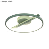 Modern Acrylic Ring Flush Mount Ceiling Light In Black/White/Blue For Living Room - Warm/White