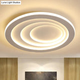 Modern Acrylic Ripples Flush Ceiling Light - 16’/19.5’/23.5’ Wide Warm/White