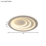 Modern Acrylic Ripples Flush Ceiling Light - 16’/19.5’/23.5’ Wide Warm/White