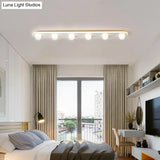 Modern Acrylic Semi-Flush Led Light Fixture - Rectangular White/Warm With 3/4/6 Lights