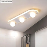 Modern Acrylic Semi-Flush Led Light Fixture - Rectangular White/Warm With 3/4/6 Lights