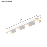 Modern Acrylic Semi-Flush Led Light Fixture - Rectangular White/Warm With 3/4/6 Lights