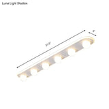 Modern Acrylic Semi-Flush Led Light Fixture - Rectangular White/Warm With 3/4/6 Lights