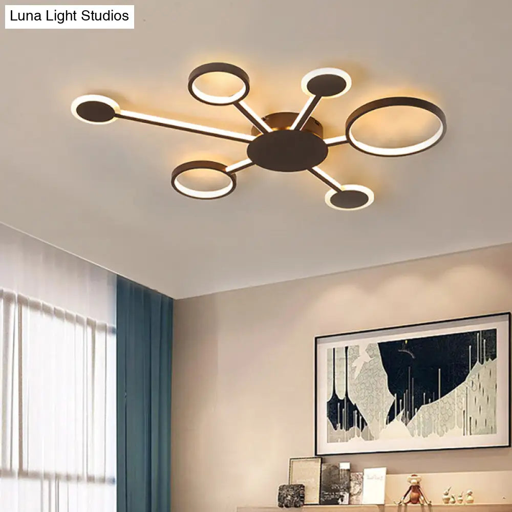 Modern Acrylic Sputnik Flush Mount Light - 4/5/6 Lights -White/Warm Led