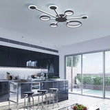 Modern Acrylic Sputnik Flush Mount Light - 4/5/6 Lights -White/Warm Led 7 / Coffee White