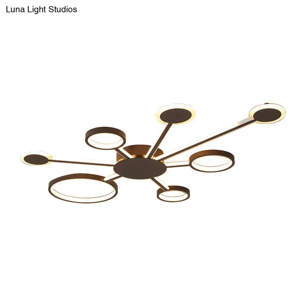 Modern Acrylic Sputnik Flush Mount Light - 4/5/6 Lights -White/Warm Led