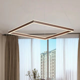 Modern Acrylic Square Ceiling Pendant Led Brown Chandelier Light In Warm/White 1 / Warm