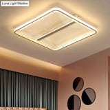 Modern Acrylic Square Flush Mount Lamp - White Ceiling Light Fixture With Warm/White