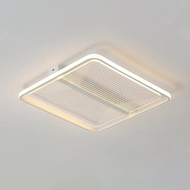 Modern Acrylic Square Flush Mount Lamp - White Ceiling Light Fixture With Warm/White