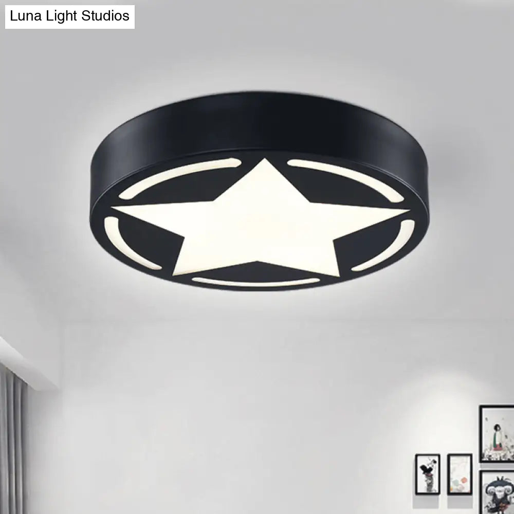 Modern Acrylic Star Ceiling Light For Children’s Bedroom - Flush Mount Fixture