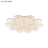Modern Acrylic Tree Flush Mount Ceiling Light With Led And Crystal Accents - 3/6/9 - Light Fixture