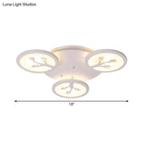 Modern Acrylic Tree Flush Mount Ceiling Light With Led And Crystal Accents - 3/6/9 - Light Fixture