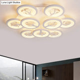 Modern Acrylic Tree Flush Mount Ceiling Light With Led And Crystal Accents - 3/6/9 - Light Fixture