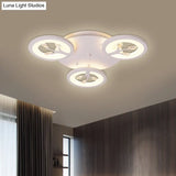 Modern Acrylic Tree Flush Mount Ceiling Light With Led And Crystal Accents - 3/6/9 - Light Fixture