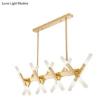 Modern Acrylic Tube Island Pendant Light - 16/20 Lights Black/White/Gold Dining Room Ceiling