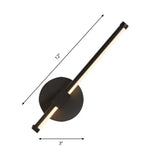 Modern Acrylic Tube Led Wall Lamp: Black Sconce Light With Metal Backplate Warm/White