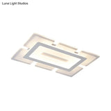 Modern Acrylic Ultrathin Rectangle Ceiling Lamp - 23.5’/35.5’ Long Led Flush Mount Warm/White