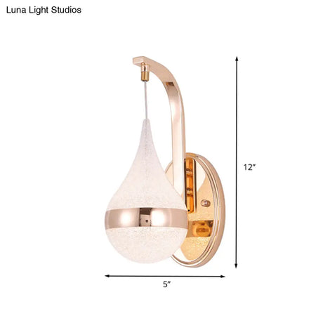 Modern Acrylic Waterdrop Wall Light With Led Gold Backplate - Sconce Lamp