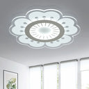 Modern Acrylic White Flush Mount Ceiling Light For Flower-Themed Living Rooms / 16.5’