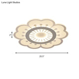Modern Acrylic White Flush Mount Ceiling Light For Flower-Themed Living Rooms