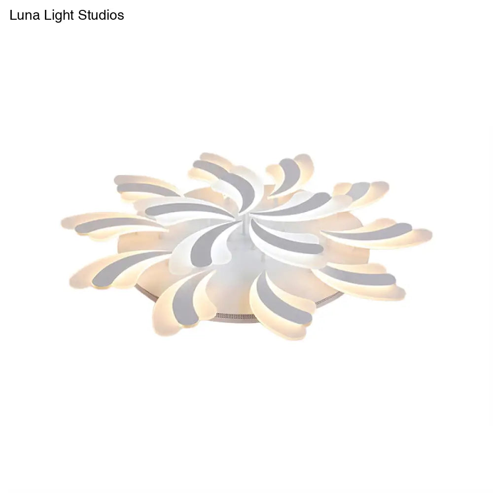 Modern Acrylic Windmill Ceiling Lamp - 3/5/9 Lights White Flush Mount Light Fixture In