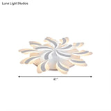 Modern Acrylic Windmill Ceiling Lamp - 3/5/9 Lights White Flush Mount Light Fixture In