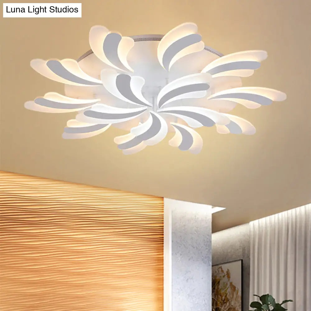 Modern Acrylic Windmill Ceiling Lamp - 3/5/9 Lights White Flush Mount Light Fixture In