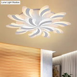 Modern Acrylic Windmill Ceiling Lamp - 3/5/9 Lights White Flush Mount Light Fixture In