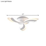 Modern Acrylic Windmill Ceiling Lamp - 3/5/9 Lights White Flush Mount Light Fixture In