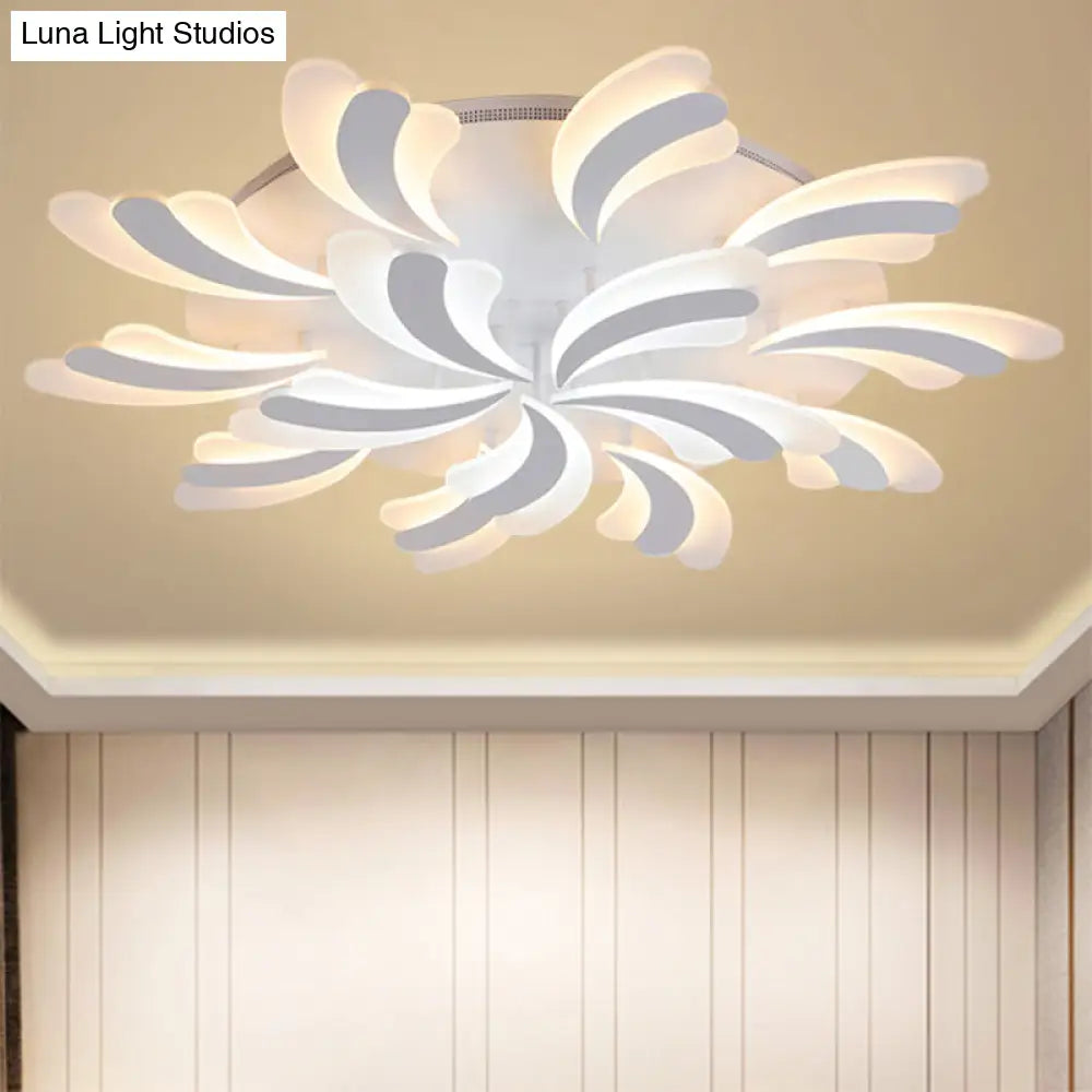 Modern Acrylic Windmill Ceiling Lamp - 3/5/9 Lights White Flush Mount Light Fixture In