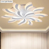 Modern Acrylic Windmill Ceiling Lamp - 3/5/9 Lights White Flush Mount Light Fixture In