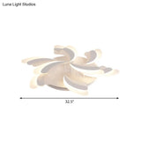 Modern Acrylic Windmill Ceiling Lamp - 3/5/9 Lights White Flush Mount Light Fixture In
