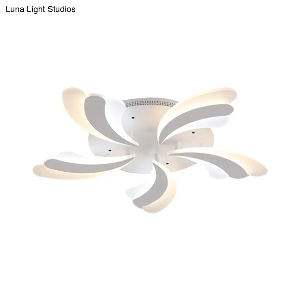 Modern Acrylic Windmill Ceiling Lamp - 3/5/9 Lights White Flush Mount Light Fixture In